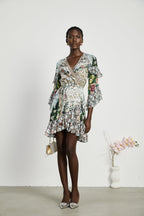 Kalena şal mini elbise