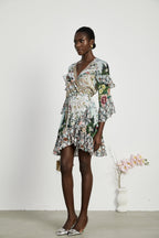 Kalena şal mini elbise