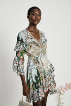 Kalena şal mini elbise