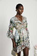 Kalena şal mini elbise