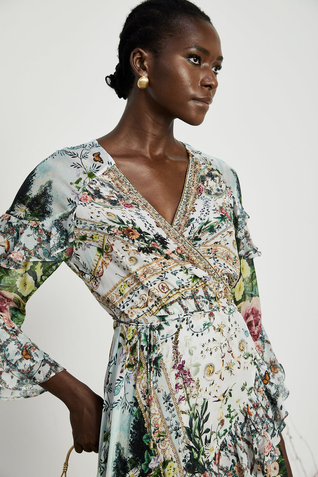 Kalena şal mini elbise