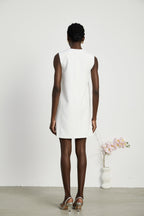 Marcella suni çiçekli mini elbise