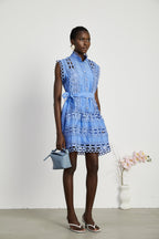 Mireille kuşak mini elbise