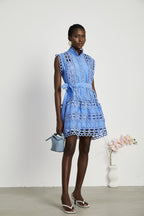 Mireille kuşak mini elbise