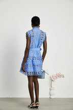 Mireille kuşak mini elbise