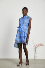 Mireille kuşak mini elbise