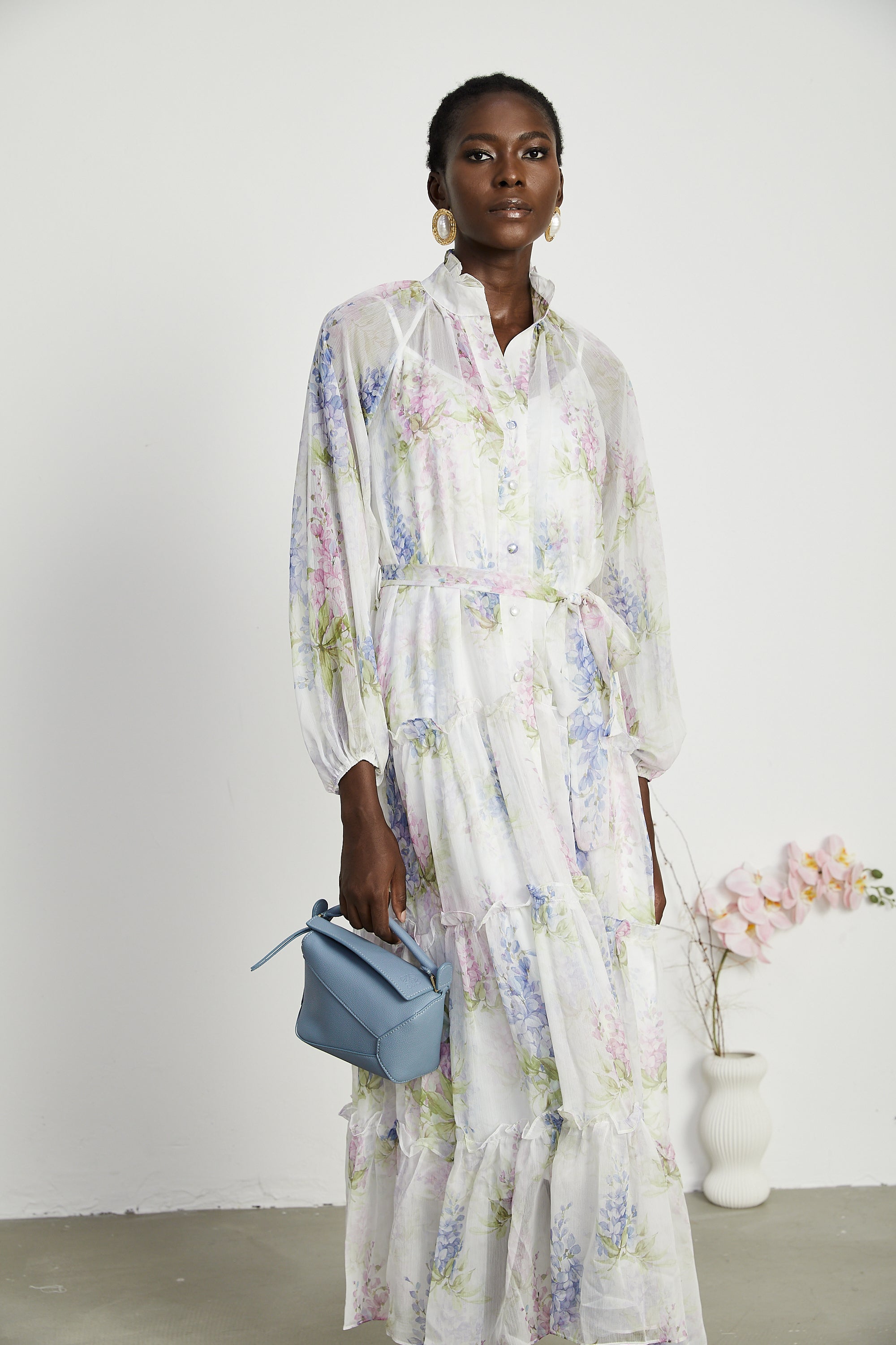 Désirée çiçek midi elbise