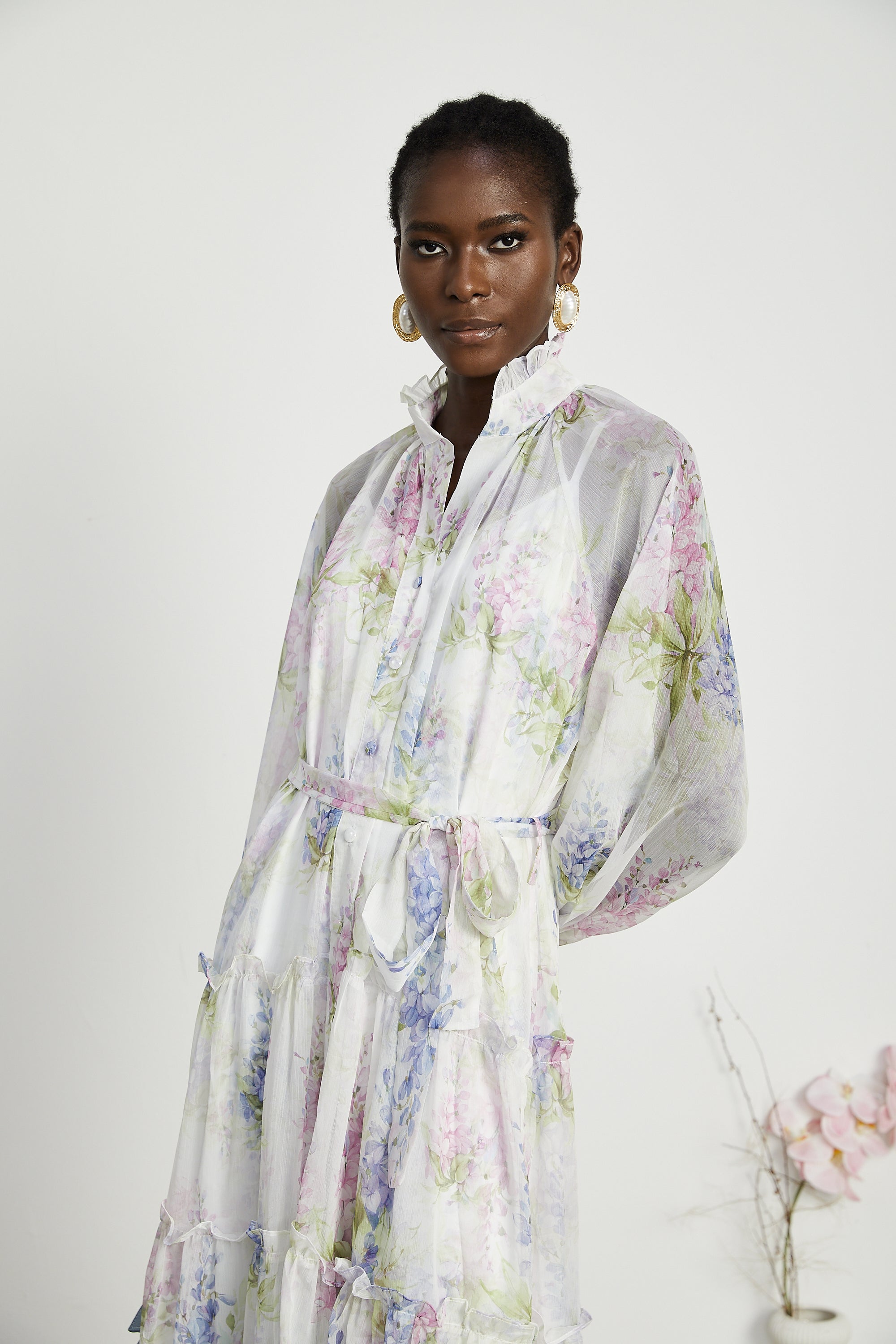 Désirée çiçek midi elbise