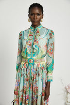 Juliette fırfır midi elbise