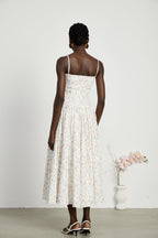 Raphaëlle pileli midi elbise