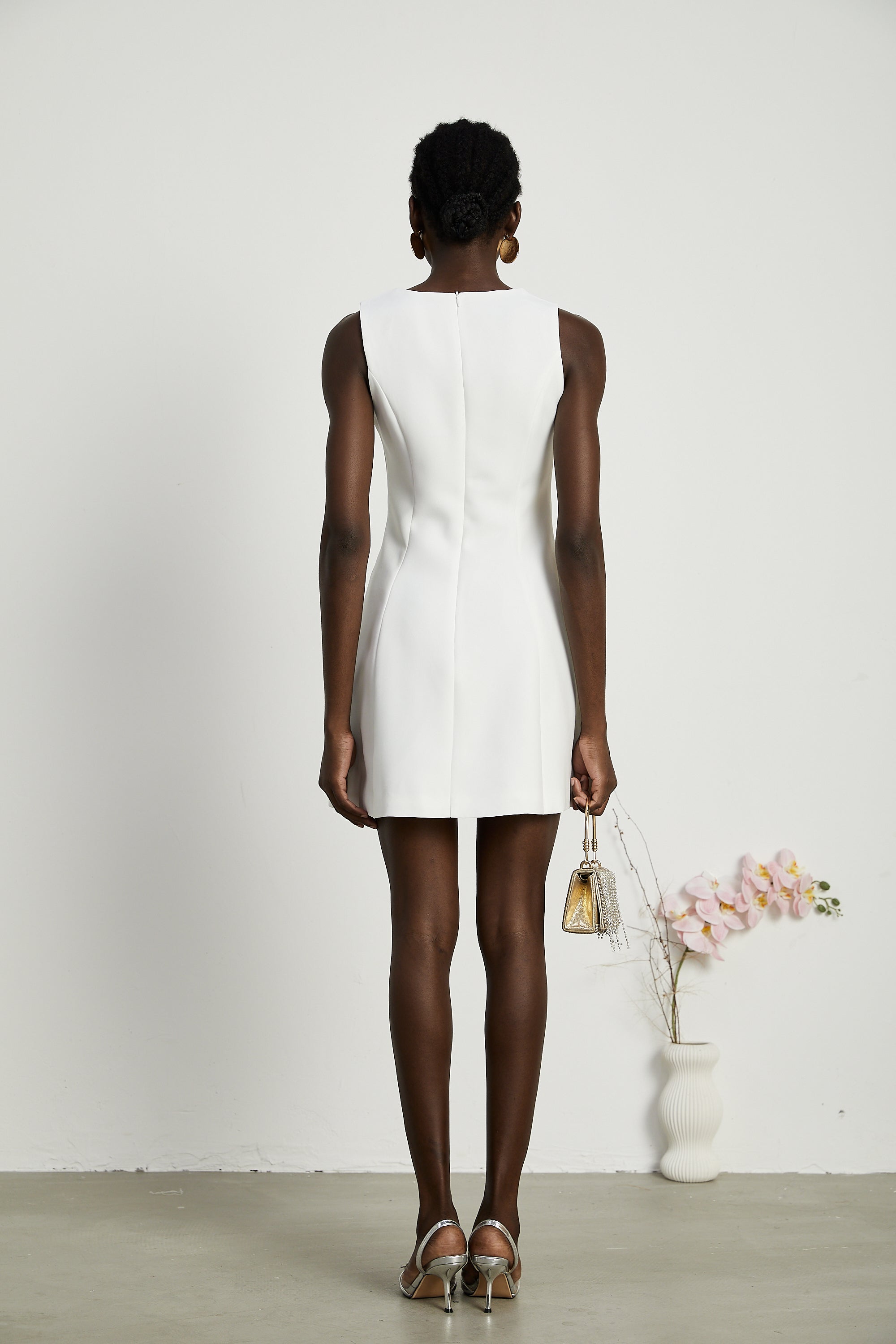 Moren çiçekli mini elbise