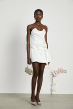 Fleur pile süsleme mini elbise