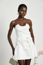 Fleur pile süsleme mini elbise