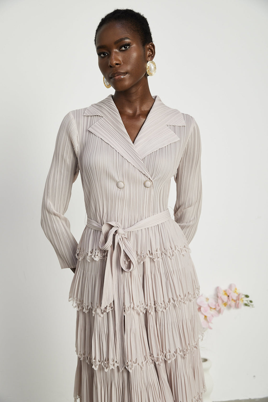 Marjolaine katman midi elbise