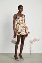 Louise çiçek mini elbise