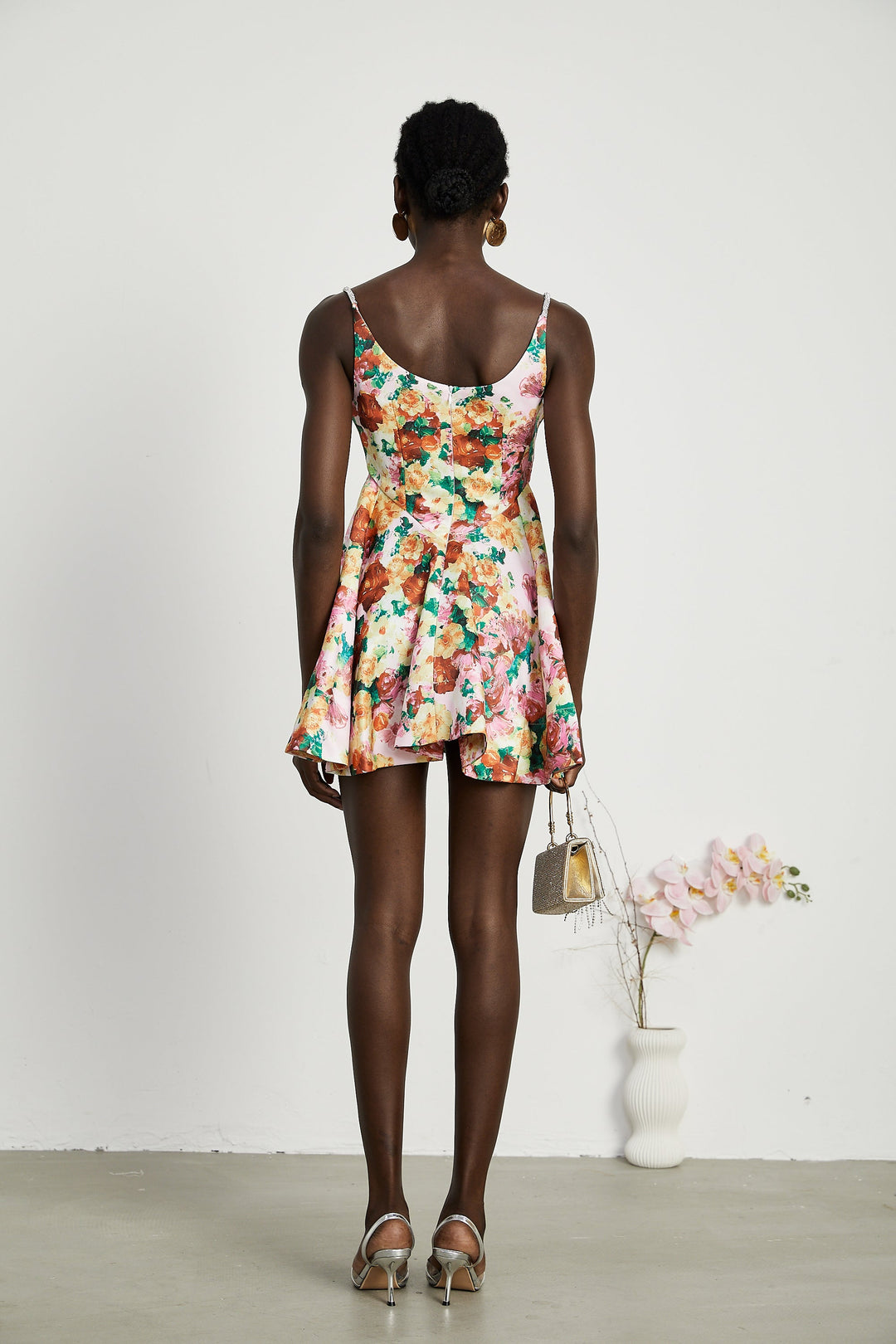 Louise çiçek mini elbise