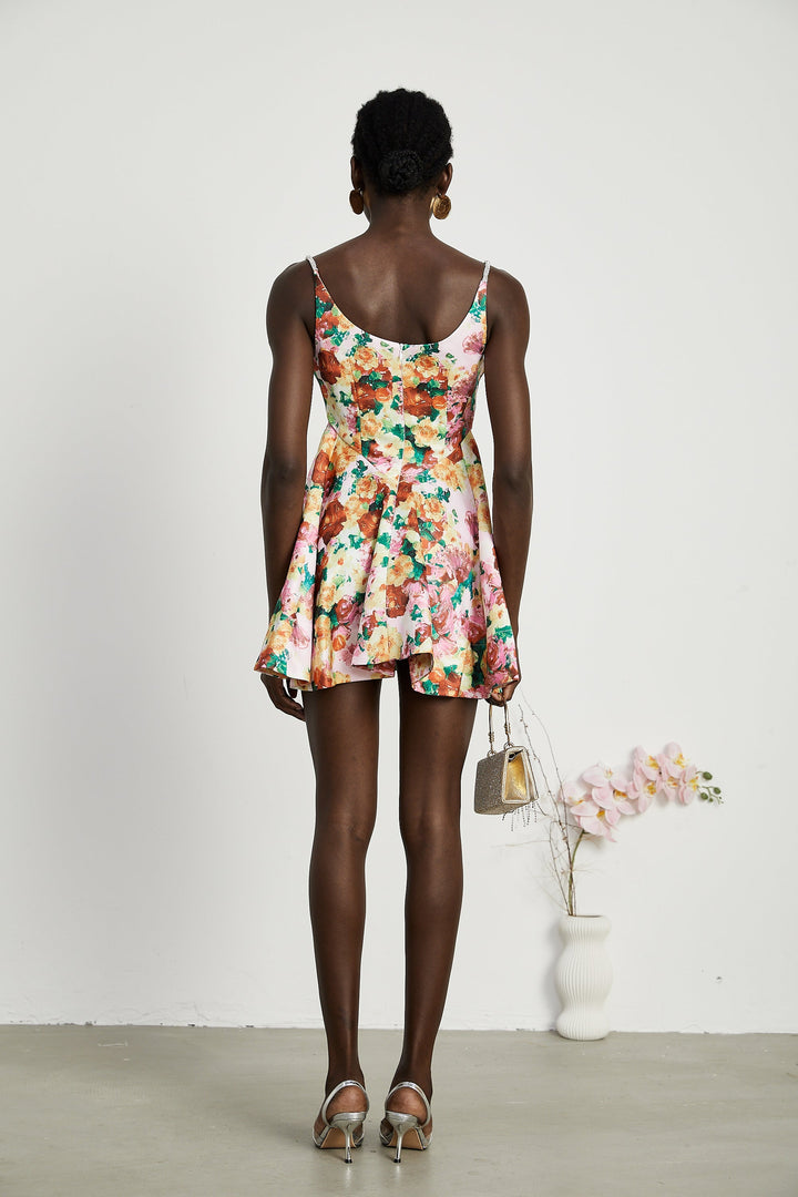 Louise çiçek mini elbise