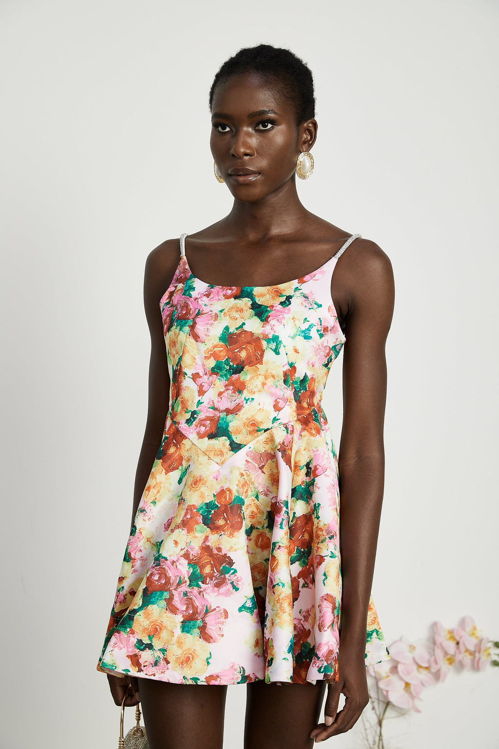 Louise çiçek mini elbise