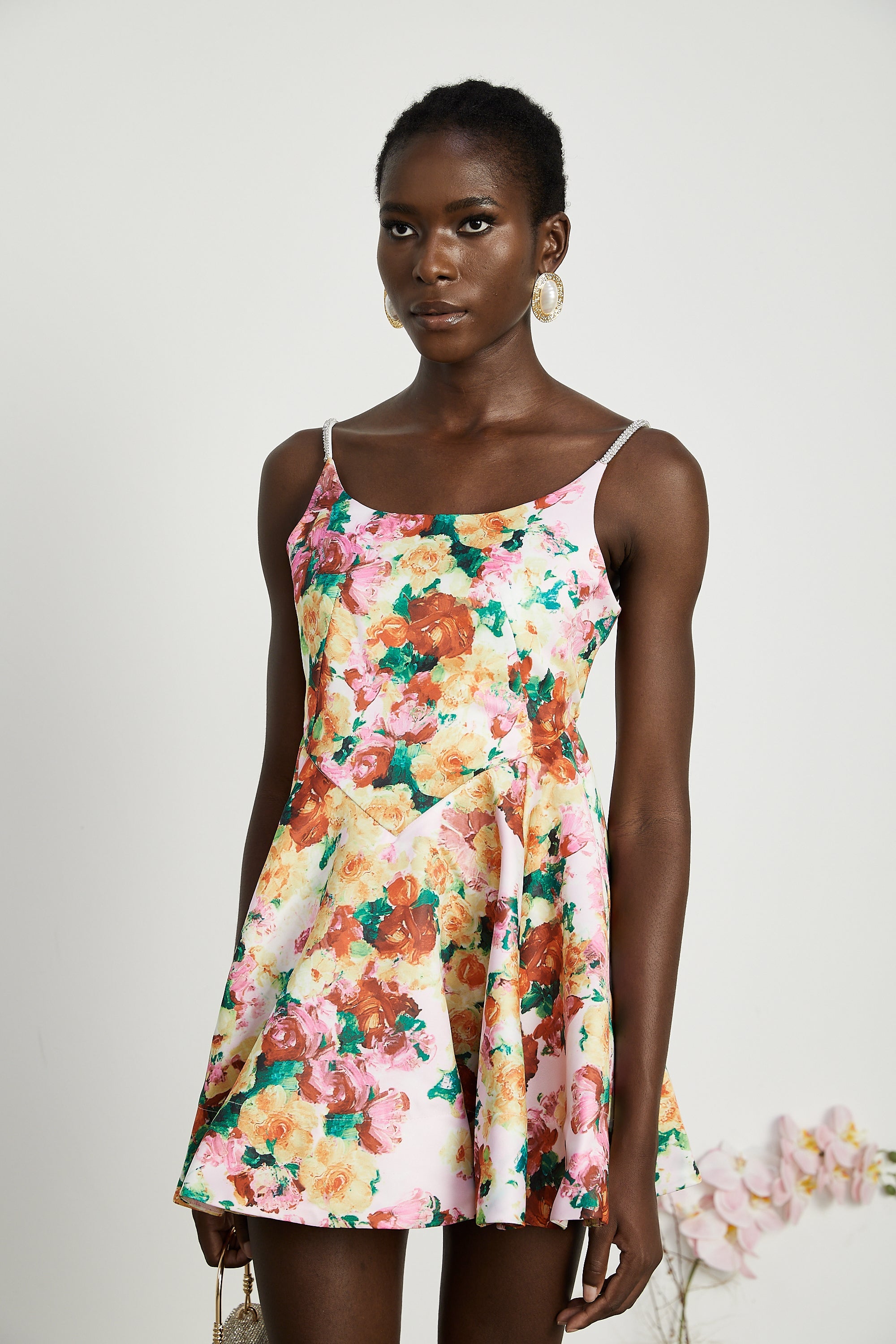 Louise çiçek mini elbise