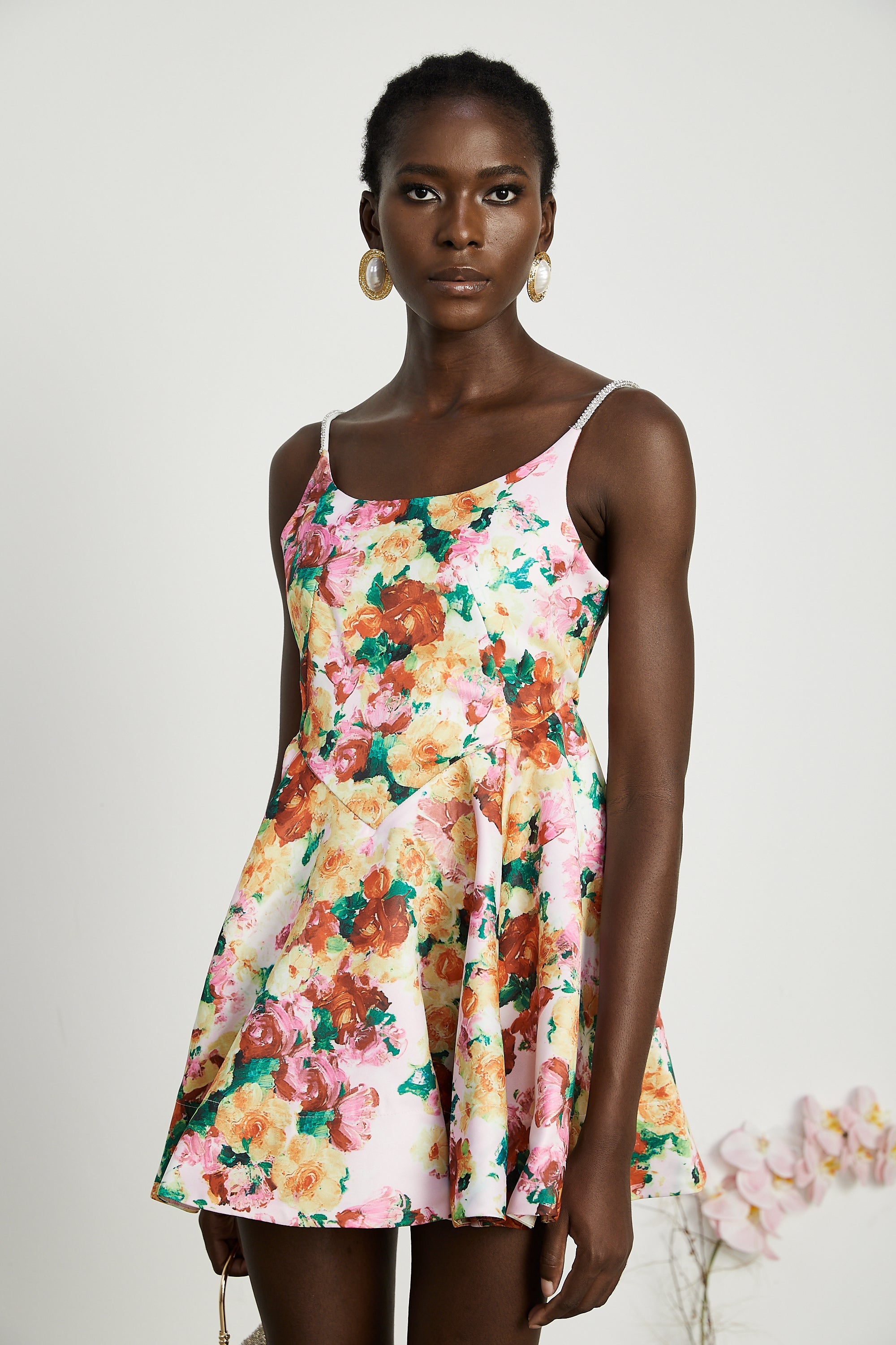 Louise çiçek mini elbise