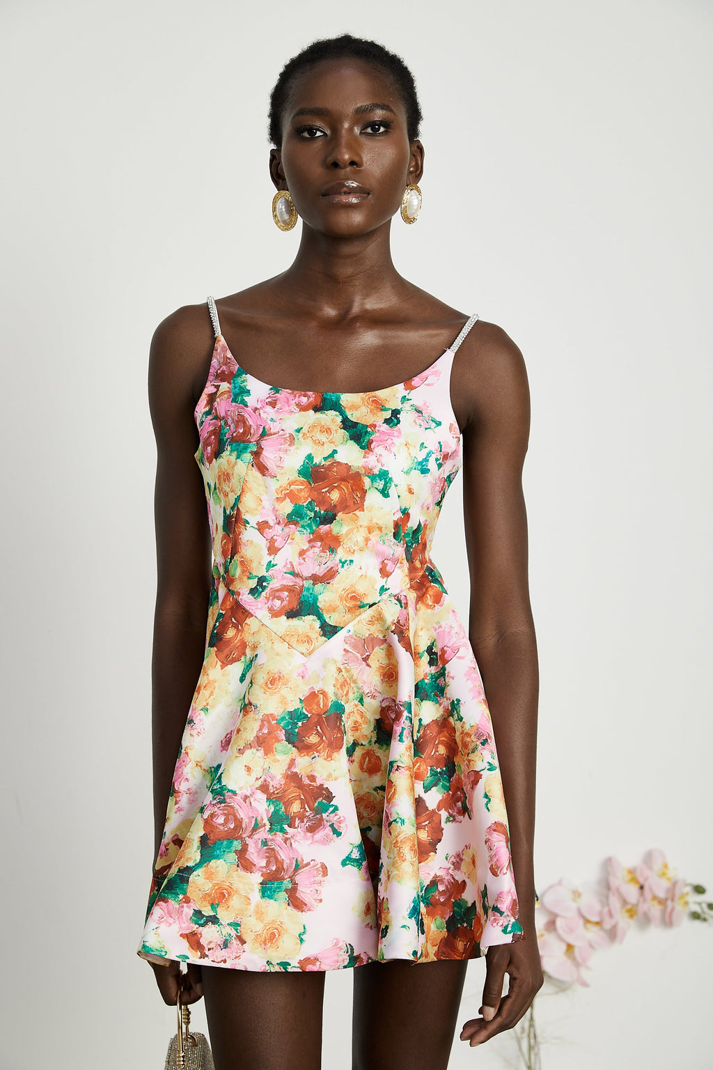 Louise çiçek mini elbise