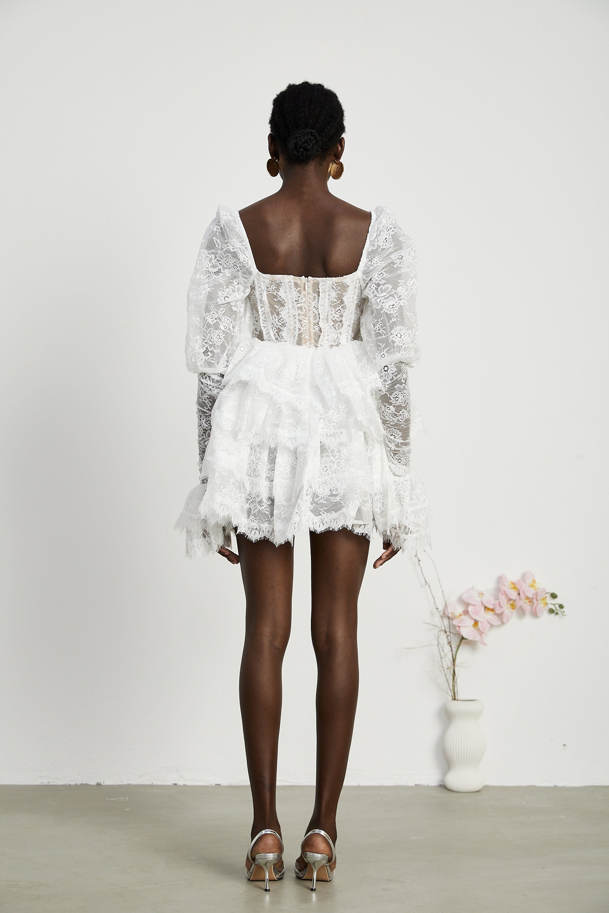 Nadine dantel mini elbise