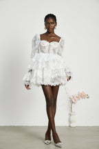 Nadine dantel mini elbise