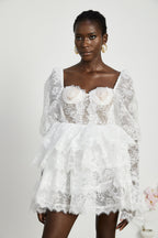 Nadine dantel mini elbise