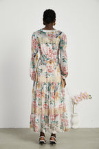 Zoë dantel desenli midi elbise