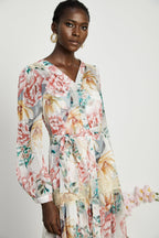 Zoë dantel desenli midi elbise