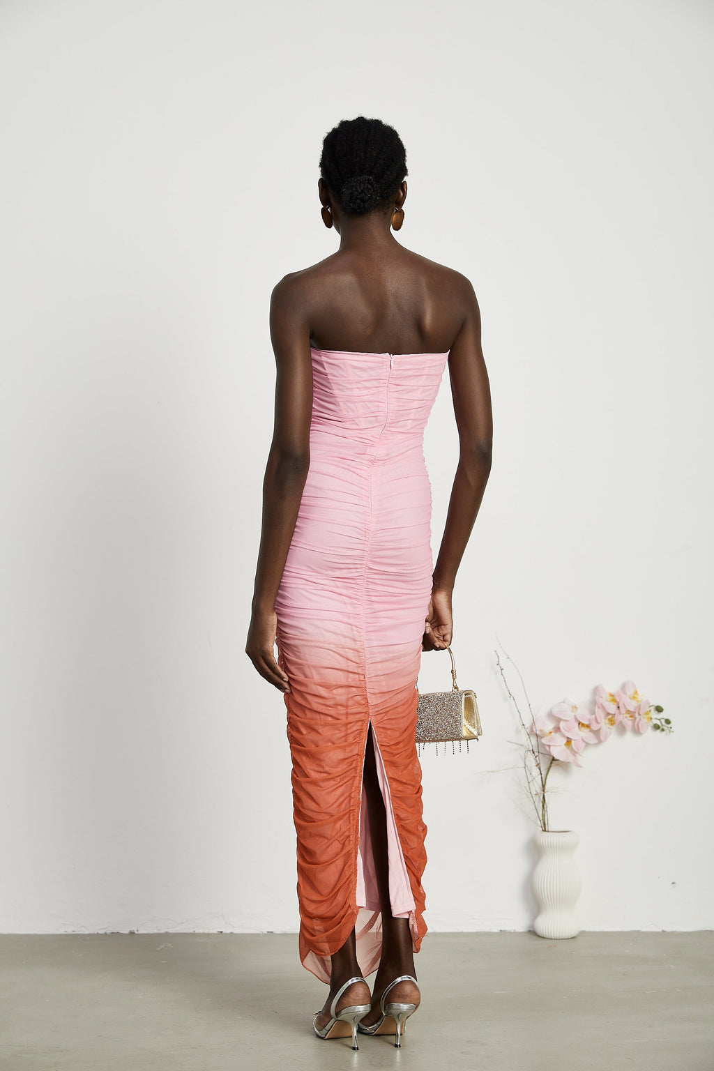 Marjolaine pileli midi elbise