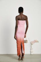 Marjolaine pileli midi elbise