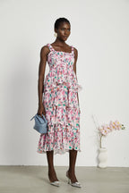 Coline katman midi elbise