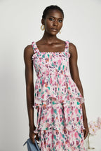 Coline katman midi elbise