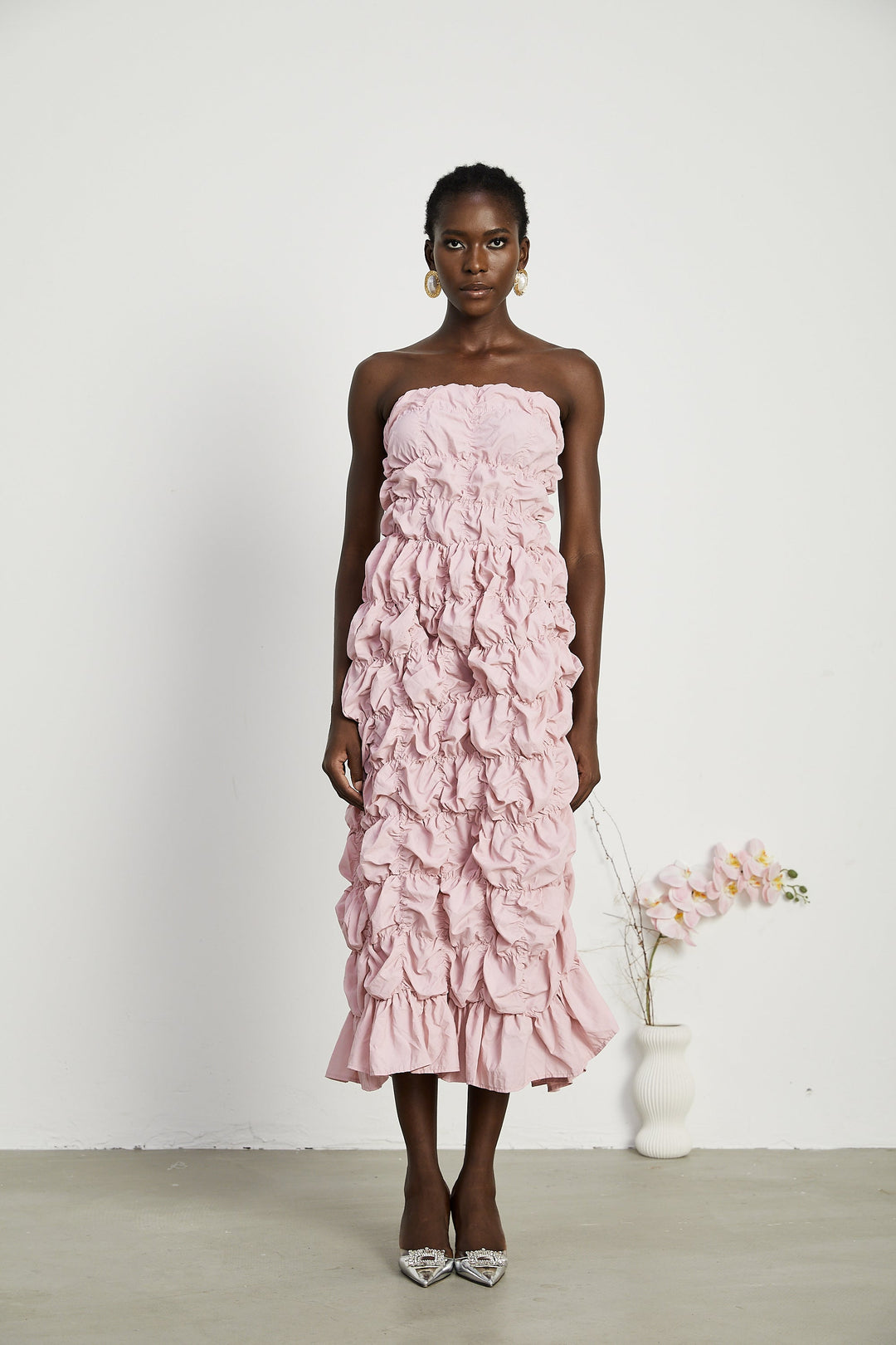 Aurore midi elbise