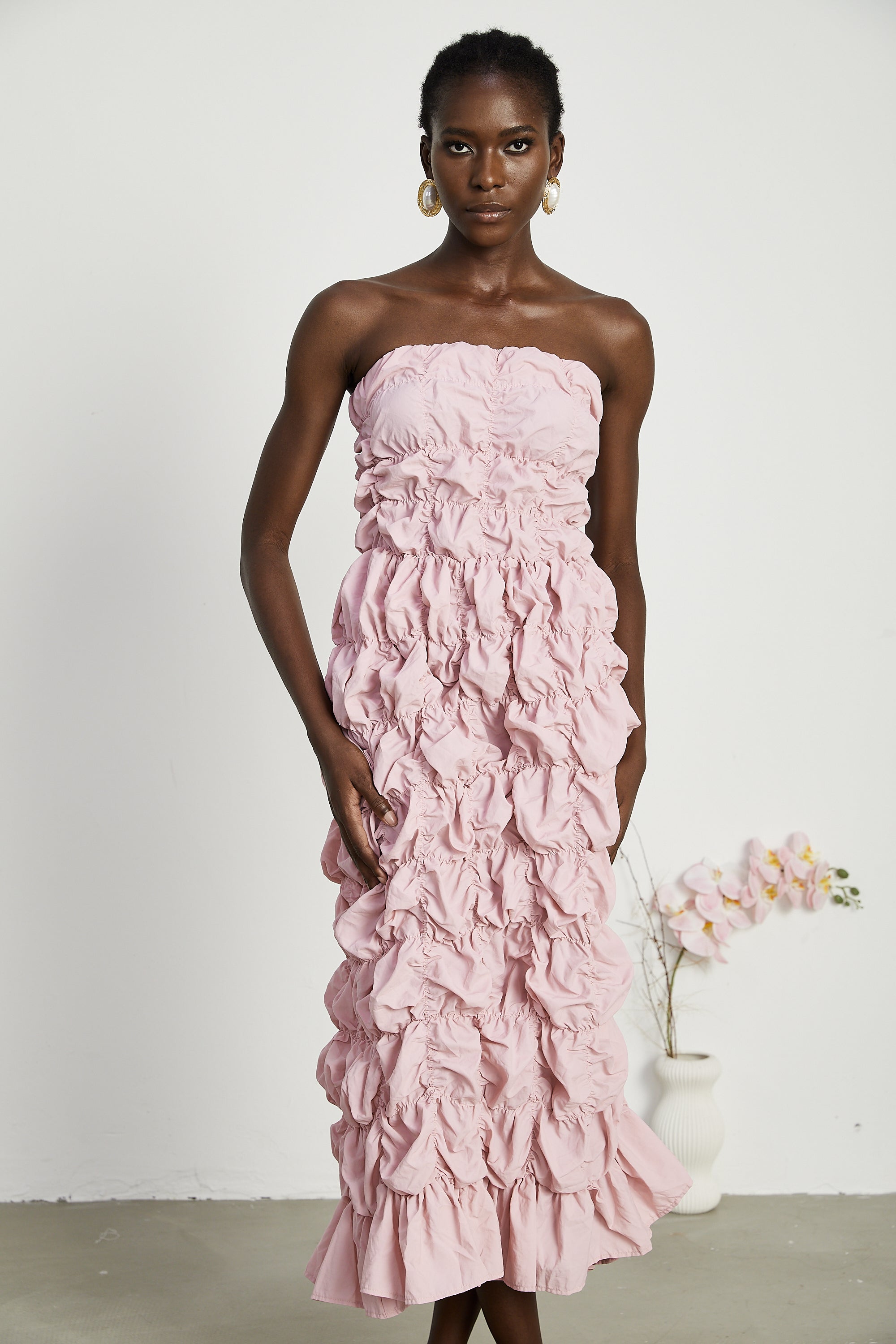 Aurore midi elbise