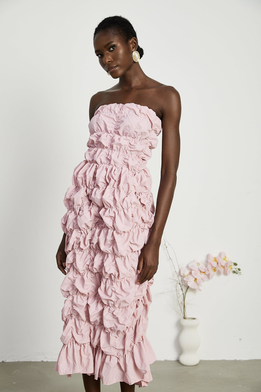 Aurore midi elbise