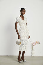 Kalena dantel midi elbise