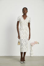 Kalena dantel midi elbise