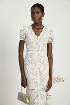 Kalena dantel midi elbise