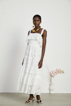 Roselinee dantel midi elbise