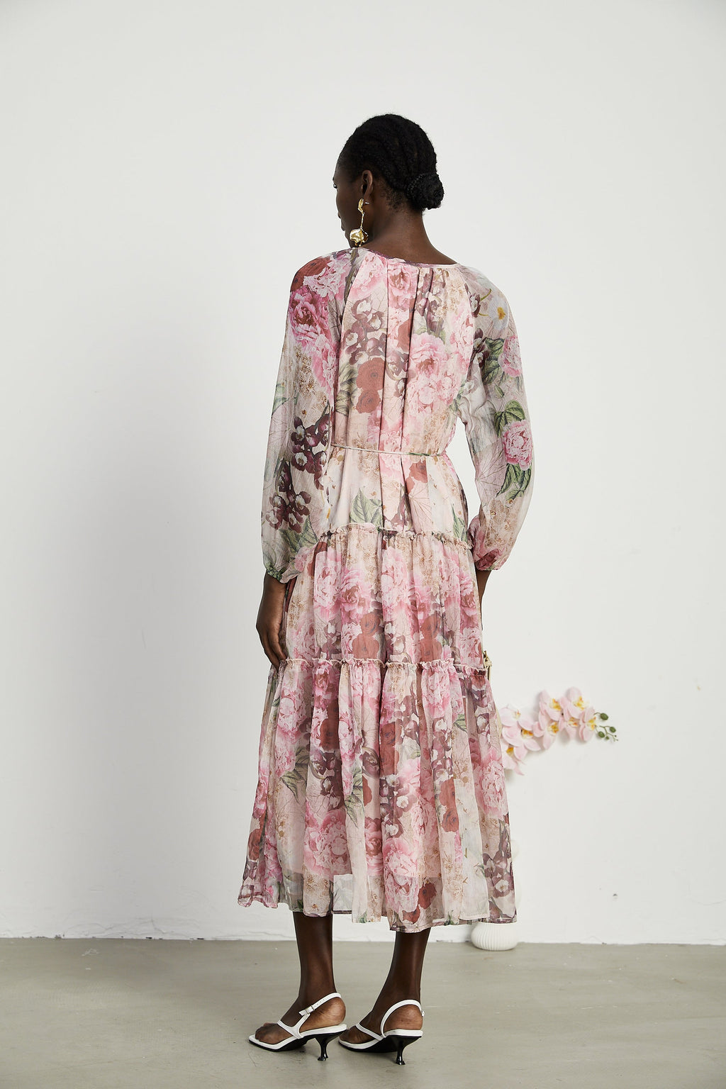 Thérèse pileli midi elbise