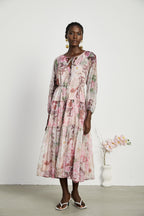 Thérèse pileli midi elbise