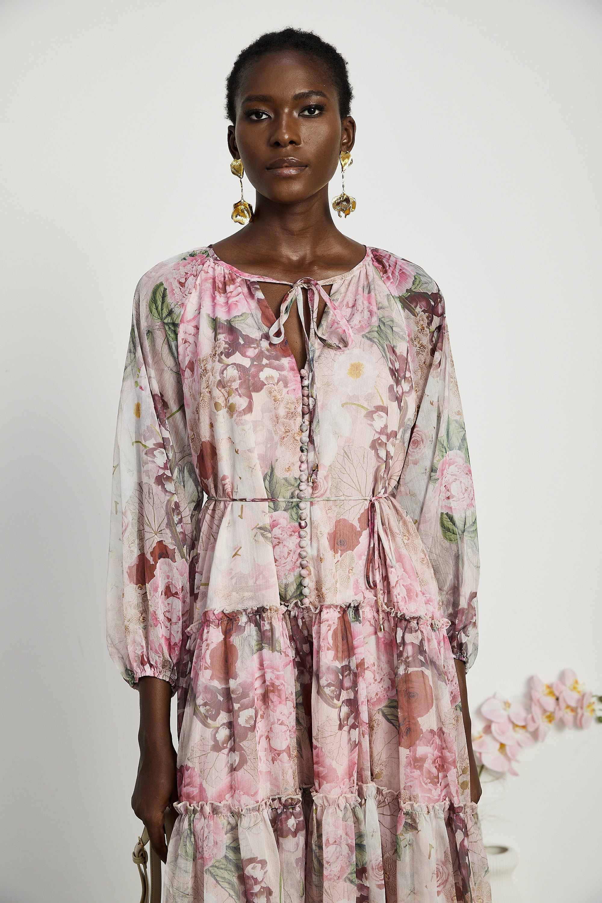 Thérèse pileli midi elbise