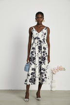 Persephone desenli midi elbise