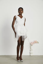 Françoise tüy mini elbise