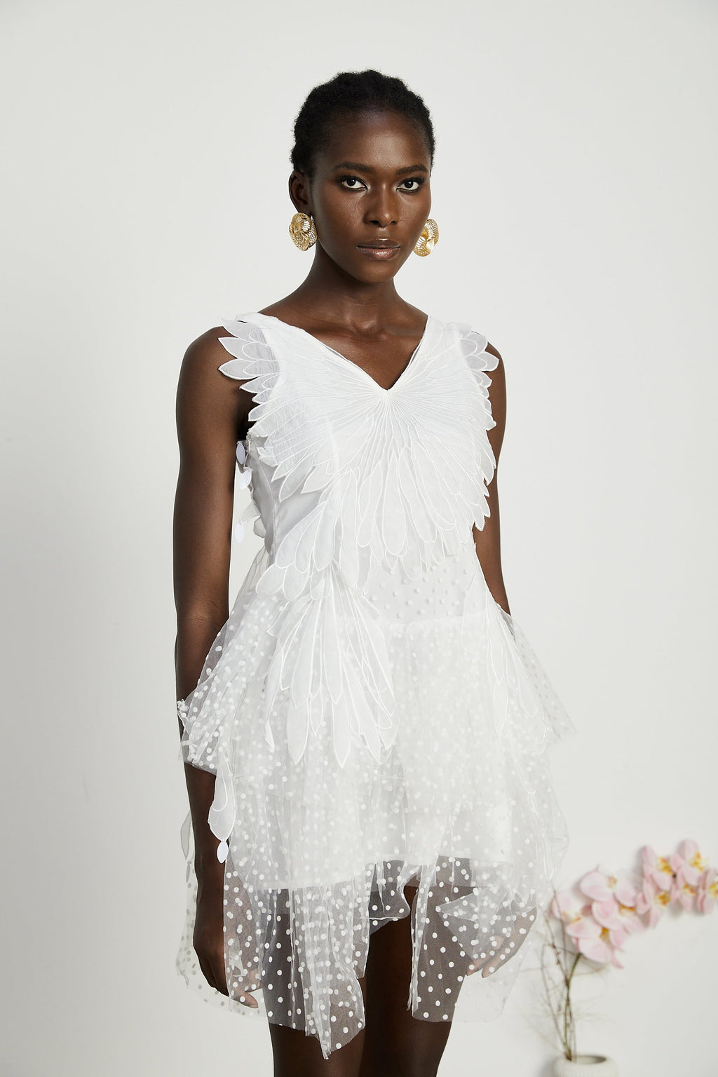 Françoise tüy mini elbise