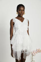 Françoise tüy mini elbise