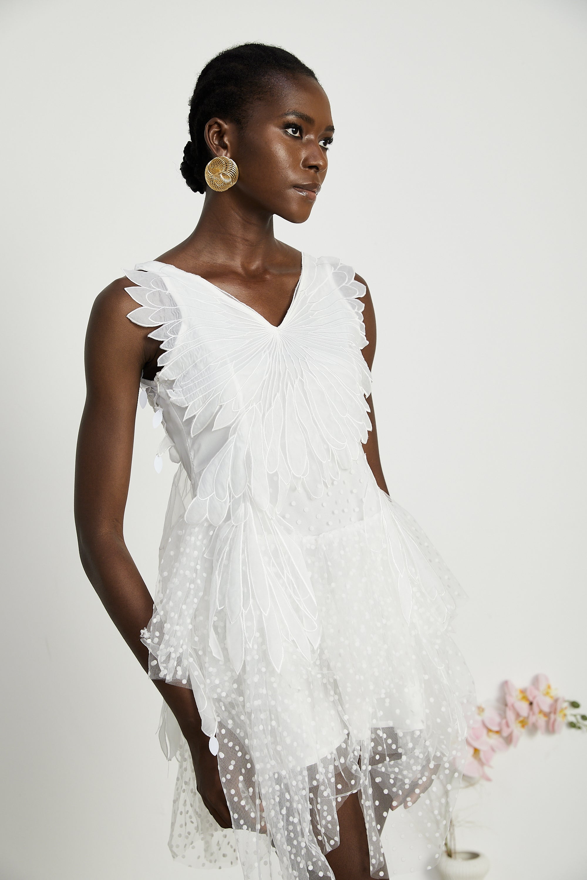 Françoise tüy mini elbise