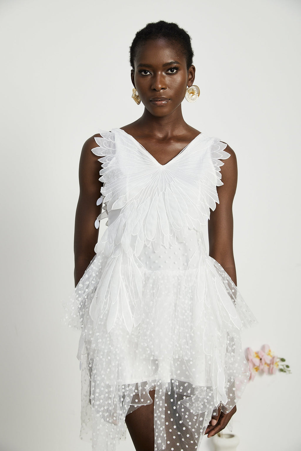 Françoise tüy mini elbise